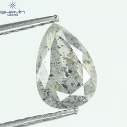 1.03 CT Pear Shape Natural Diamond Salt And pepper Color I3 Clarity (7.61 MM)