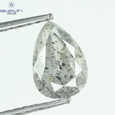 1.03 CT Pear Shape Natural Diamond Salt And pepper Color I3 Clarity (7.61 MM)
