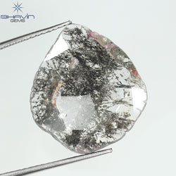3.67 CT Pear Slice Shape Natural Diamond Salt And Pepper Color I3 Clarity (17.07 MM)