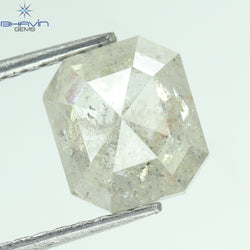 1.41 CT スクエア エメラルド ダイヤモンド ホワイト ソルト アンド ペッパー カラー クラリティ I3 (7.20 MM)