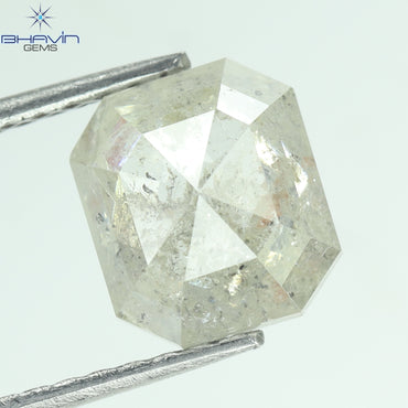 1.41 CT Square Emerald Diamond White Salt and Pepper Color Clarity I3 (7.20 MM)