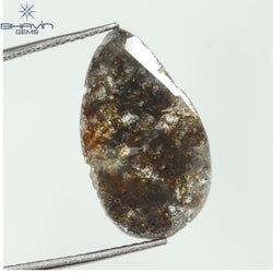 4.01 CT Slice Shape Natural Diamond Brown Color I3 Clarity (19.41 MM)