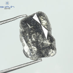 1.45 CT Slice Shape Natural Diamond Salt And Pepper Color I3 Clarity (12.20 MM)