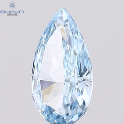 0.24 CT Pear Shape Natural Diamond Greenish Blue Color VS1 Clarity (5.60 MM)