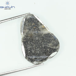 3.28 CT Slice Shape Natural Diamond Black (Salt And Pepper) Color I3 Clarity (19.36 MM)