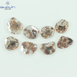 5.25 CT/8 Pcs Slice Shape Natural Loose Diamond Brown Color I3 Clarity (10.06 MM)