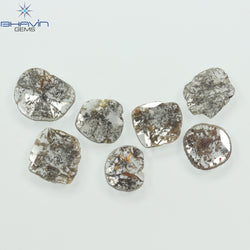3.09 CT/7 PCS Slice Shape Natural Diamond Salt And Pepper Color I3 Clarity (8.88 MM)