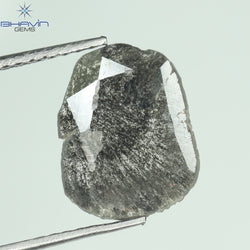 1.28 CT Slice Shape Natural Diamond Salt And Pepper Color I3 Clarity (11.76 MM)