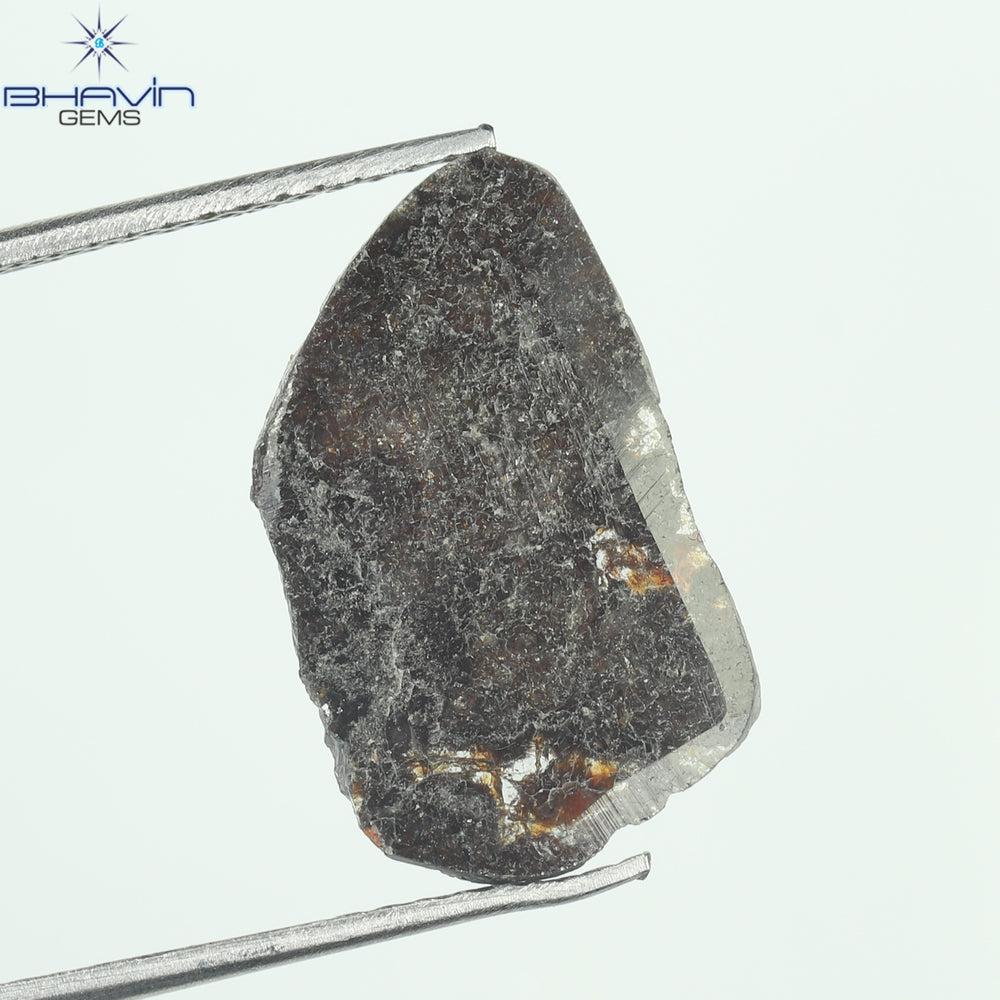 2.22 CT Slice Shape Natural Diamond Salt And Pepper Color I3 Clarity (17.00 MM)