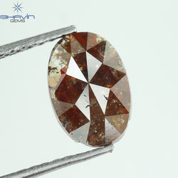 1.45 CT Oval Shape Natural Loose Diamond Brown Color I3 Clarity (9.01 MM)