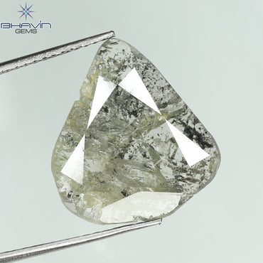 3.23 CT Pear Slice Shape Natural Diamond Salt And Pepper Color I3 Clarity (16.28 MM)