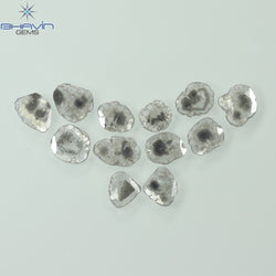 2.46 CT/12 Pcs Slice Shape Natural Diamond Salt And Pepper Color I3 Clarity (7.09 MM)