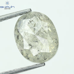 1.79 CT Oval Shape Natural Diamond Salt And Pepper Color I3 Clarity (7.90 MM)