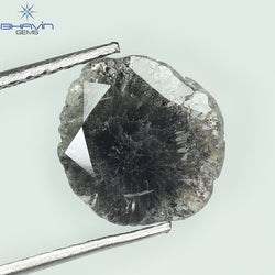 0.89 CT Slice Shape Natural Diamond Salt And Pepper Color I3 Clarity (9.81 MM)