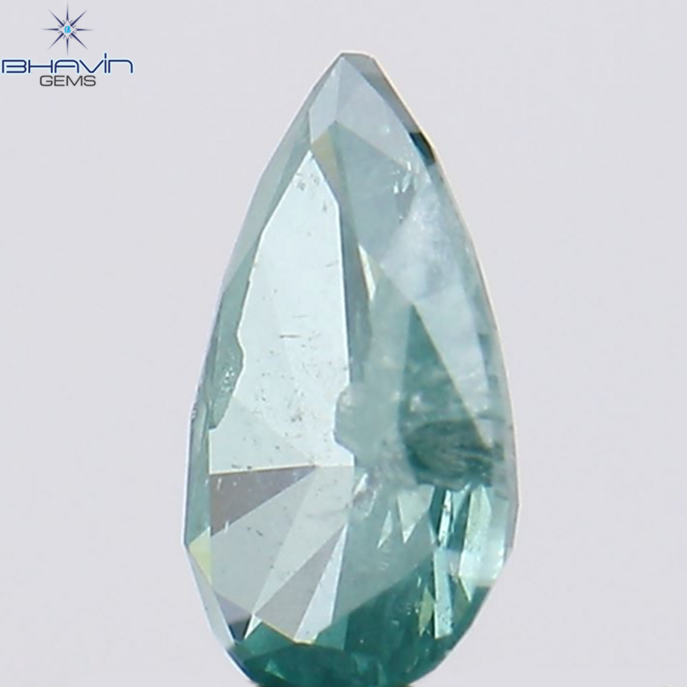 0.21 CT Pear Shape Natural Diamond Blue Color I1 Clarity (5.10 MM)