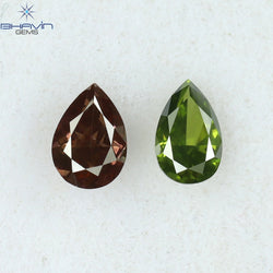 0.21 CT/2 Pcs Pear Shape Natural Diamond Mix Color VS2 Clarity (3.85 MM)