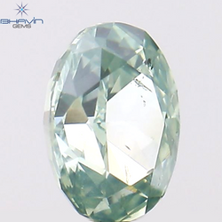 0.17 CT Oval Shape Natural Diamond Bluish Green Color SI1 Clarity (3.77 MM)
