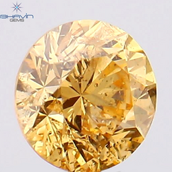 0.23 CT Round Shape Natural Diamond Orange Color VS2 Clarity (0.23 MM)