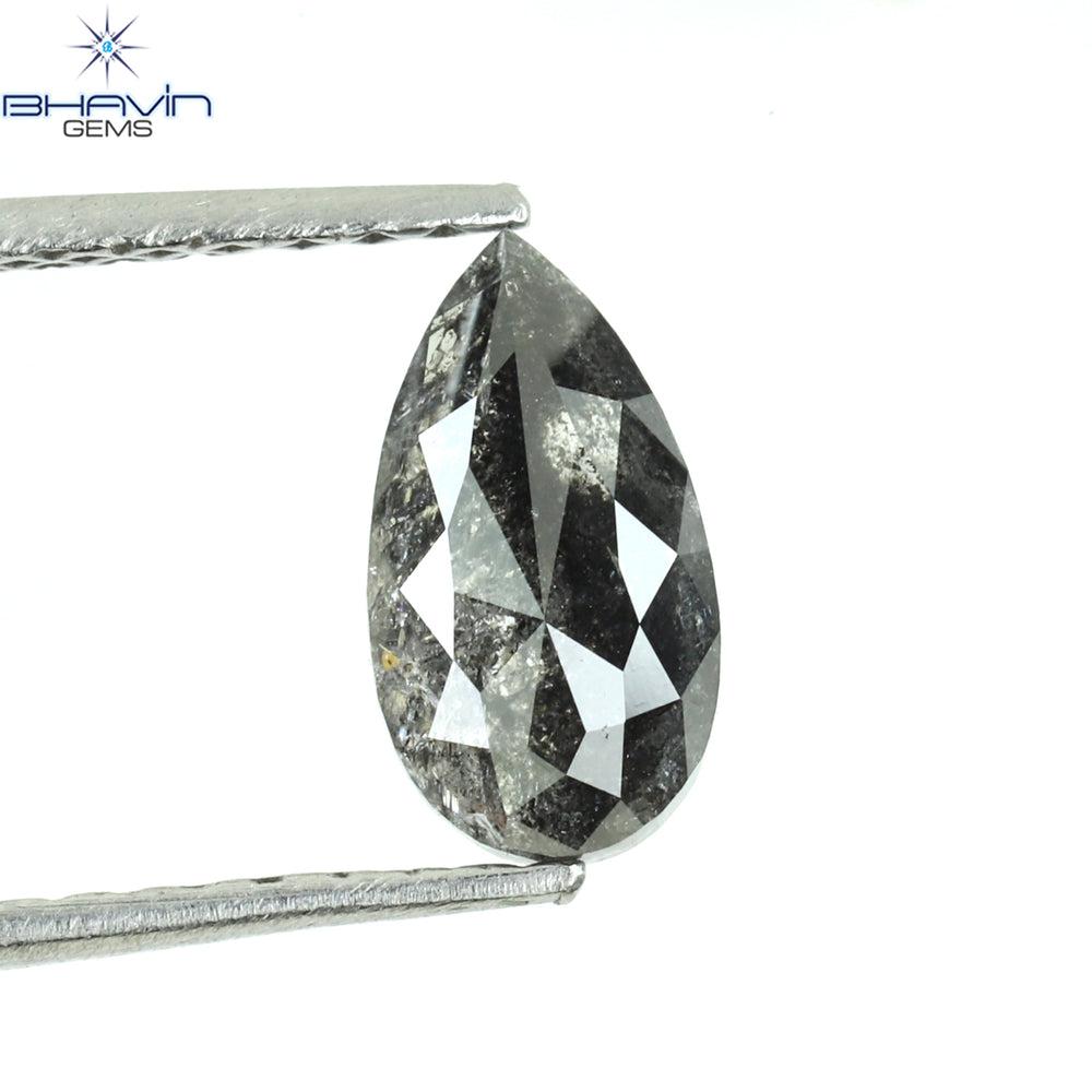 0.70 CT Pear Shape Natural Loose Diamond Salt And Pepper Color I3 Clarity (7.97 MM)