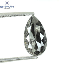 0.70 CT Pear Shape Natural Loose Diamond Salt And Pepper Color I3 Clarity (7.97 MM)
