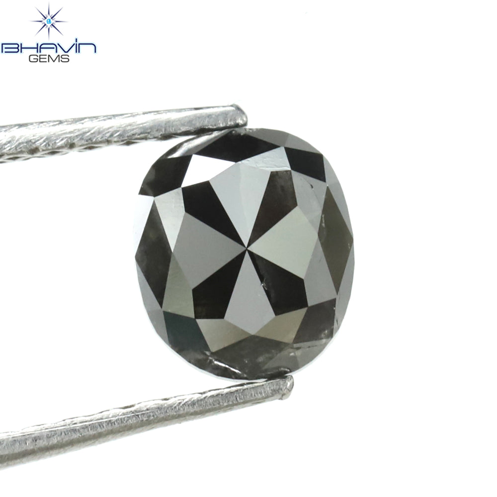 0.77 CT Oval Shape Natural Diamond Black Color I3 Clarity (5.95 MM)