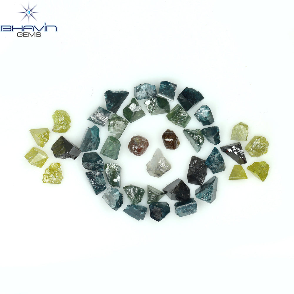 8.43 CT/40 PCS Mix Color Rough Diamond Natural loose Diamond I3 Clarity (4.87 MM)