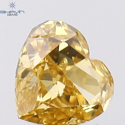 0.18 CT Heart Shape Natural Diamond Orange Color VS2 Clarity (3.65 MM)