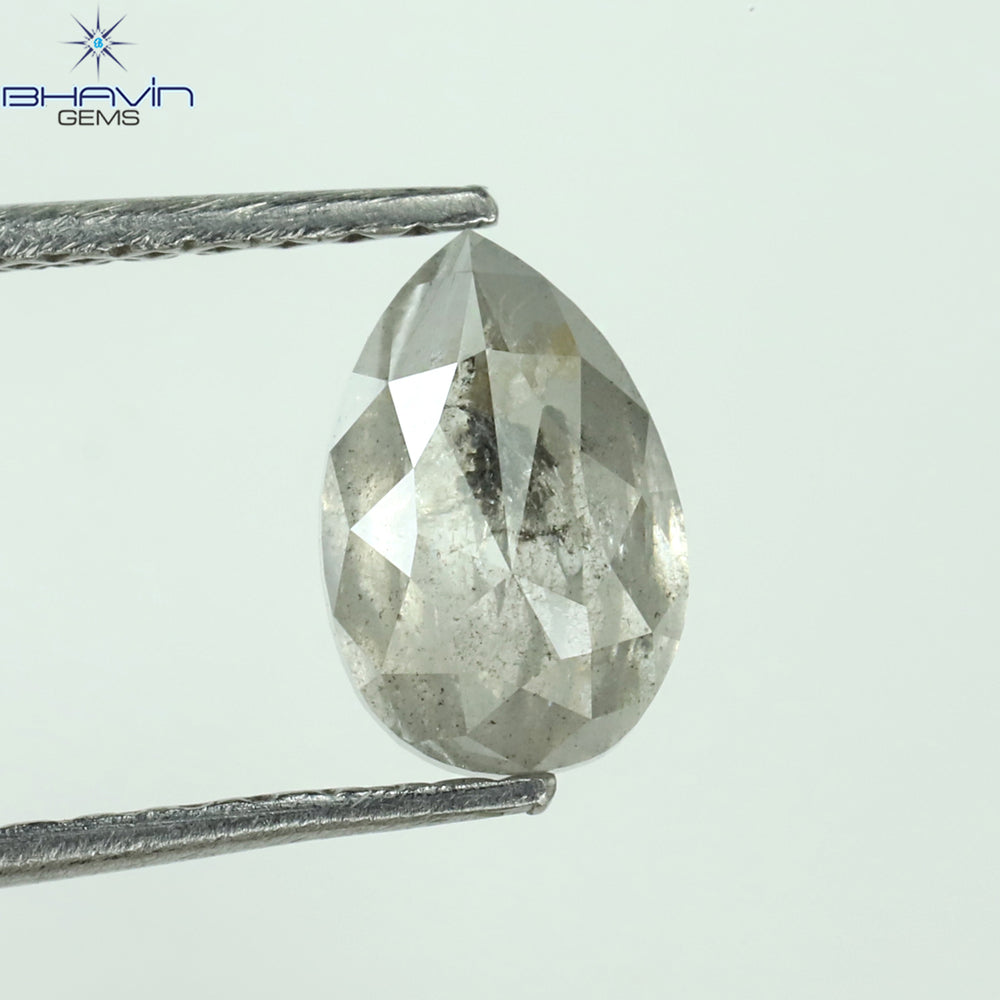 1.13 CT Pear Shape Natural Loose Diamond Salt And Pepper Color I3 Clarity (7.34 MM)