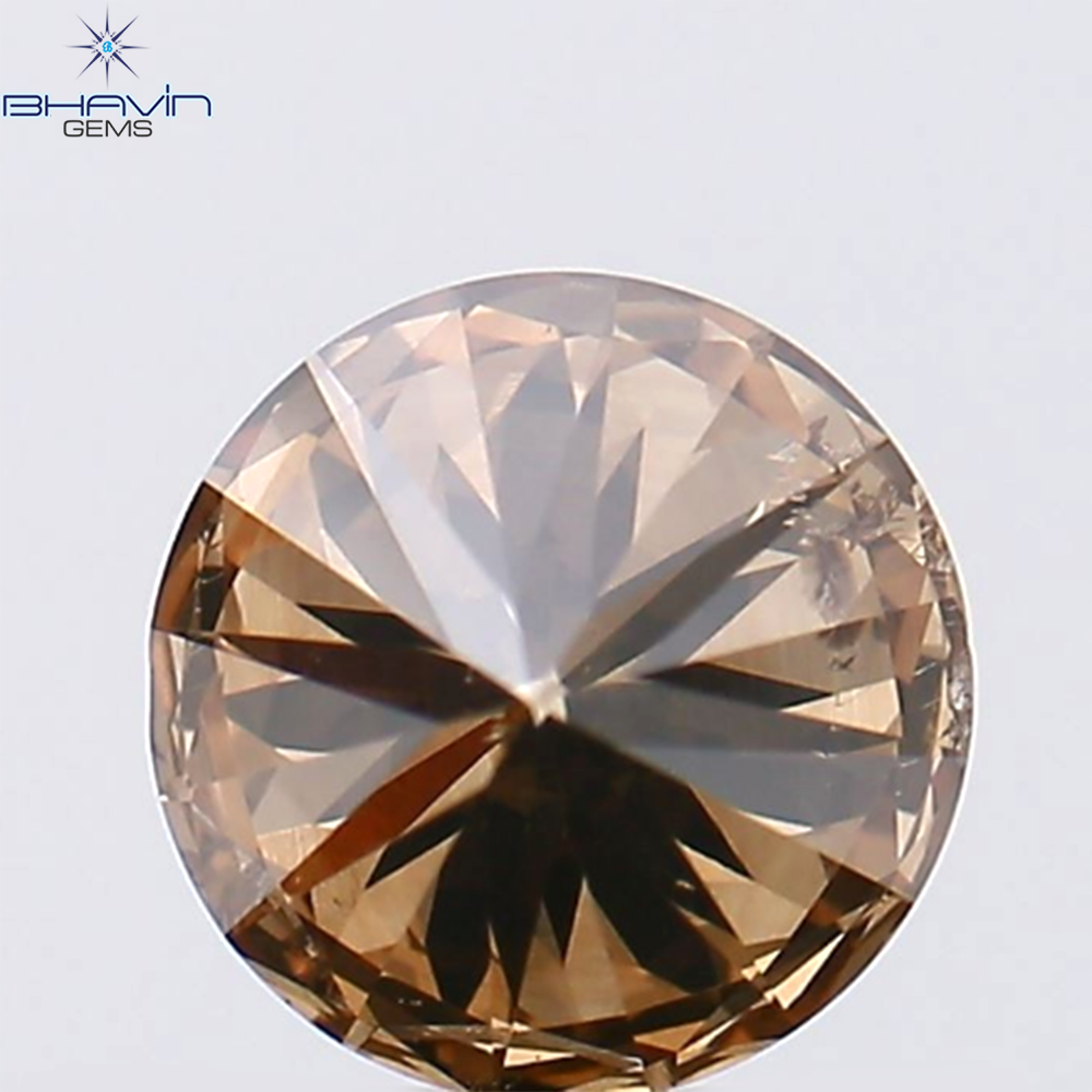 1.02 CT Round Shape Natural Diamond Brown Color SI Clarity (6.35 MM)