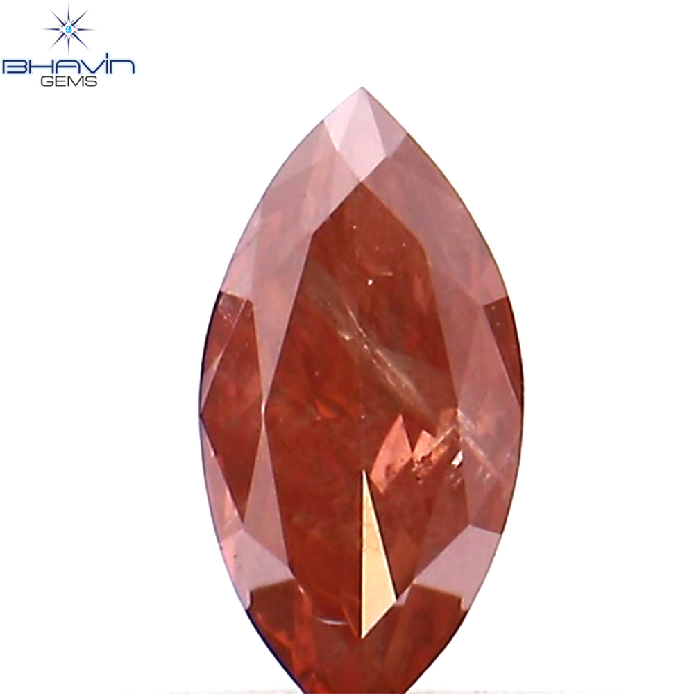 0.19 CT Marquise Shape Natural Diamond Pink Color I1 Clarity (5.40 MM)