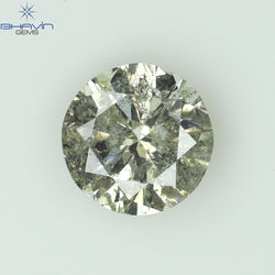 0.63 CT Round Shape Natural Loose Diamond Salt And Pepper Color I2 Clarity (5.55 MM)