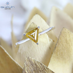 Triangle Diamond, Natural Diamond Ring, Salt And pepper Diamond, Gold Ring, Engagement Ring, Wedding Ring, Diamond Ring