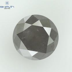 1.07 CT Round Shape Natural Loose Diamond Gray Color I3 Clarity (5.89 MM)