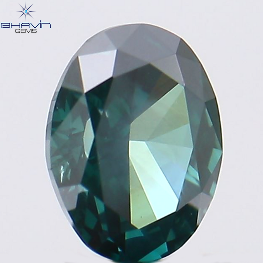 0.20 CT Oval Shape Natural Diamond Enhanced Blue Color SI1 Clarity (4.07 MM)