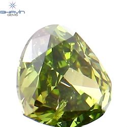 0.12 CT Heart Shape Enhanced Green Color Natural Loose Diamond SI1 Clarity (3.43 MM)
