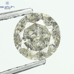 0.45 CT Round Shape Natural Loose Diamond Salt And Pepper Color I3 Clarity (4.92 MM)