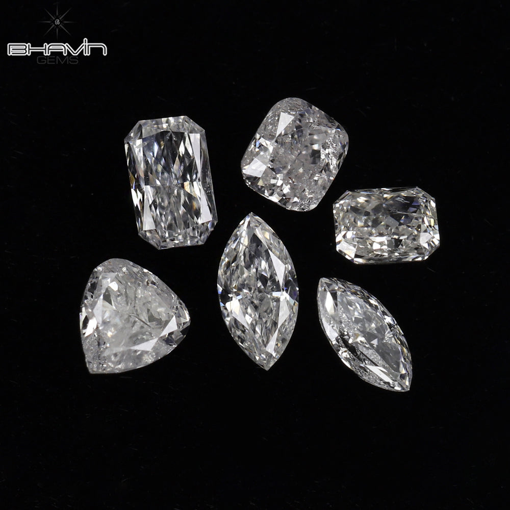 0.40 CT/ 6 Pcs Mix Shape Natural Diamond White Color SI2 Clarity (3.06 MM)