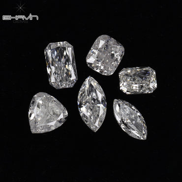 0.40 CT/ 6 Pcs Mix Shape Natural Diamond White Color SI2 Clarity (3.06 MM)