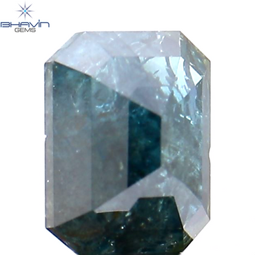 0.80 CT Emerald Shape Natural Diamond Blue Color I3 Clarity (5.72 MM)