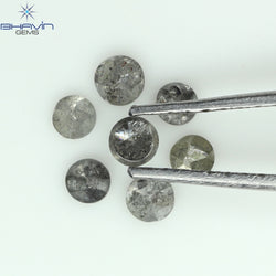 1.05 CT、ノーカット ポルキ シェイプ、天然ダイヤモンド、ブルー カラー、I3 クラリティ (5.42 MM)