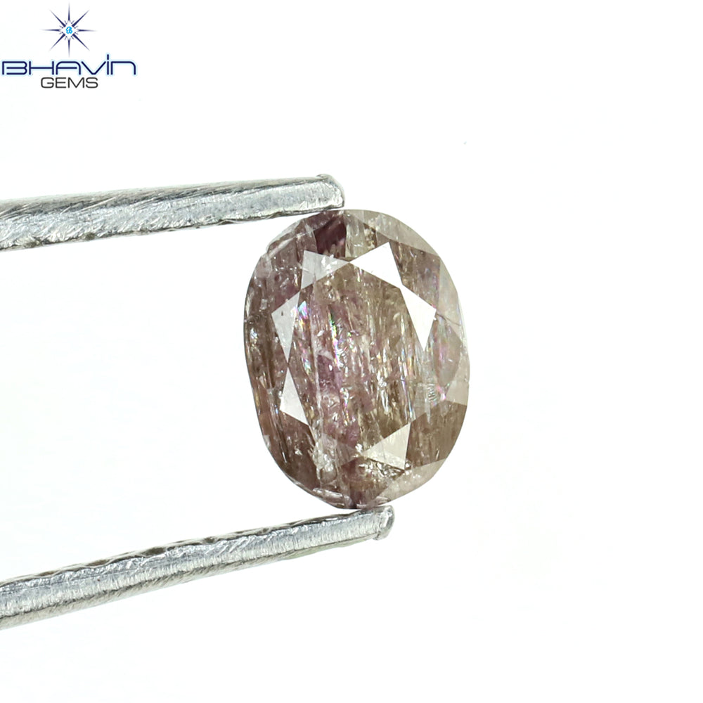 0.40 CT Oval Shape Natural Diamond Pink Color I3 Clarity (4.86 MM)