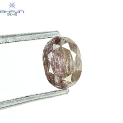 0.40 CT Oval Shape Natural Diamond Pink Color I3 Clarity (4.86 MM)