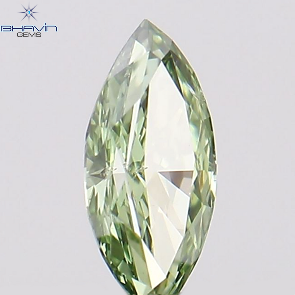 0.10 CT Marquise Shape Natural Diamond Green Color VS2 Clarity (4.80 MM)
