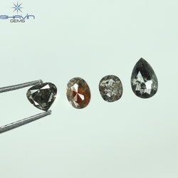 1.21 CT/4 PCS Mix Shape Natural Diamond Salt And Pepper Color I3 Clarity (5.62 MM)