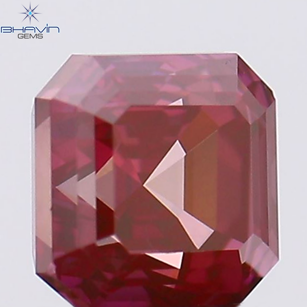 0.52 CT Asscher Shape Natural Diamond Pink Color VS1 Clarity (4.13 MM)