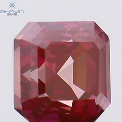 0.52 CT Asscher Shape Natural Diamond Pink Color VS1 Clarity (4.13 MM)