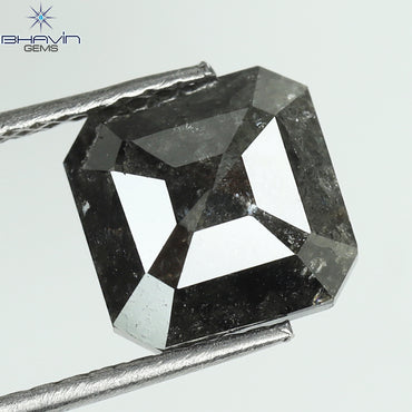 2.74 CT Emerald Shape Natural Loose Diamond Salt And pepper Color I3 Clarity (7.86 MM)