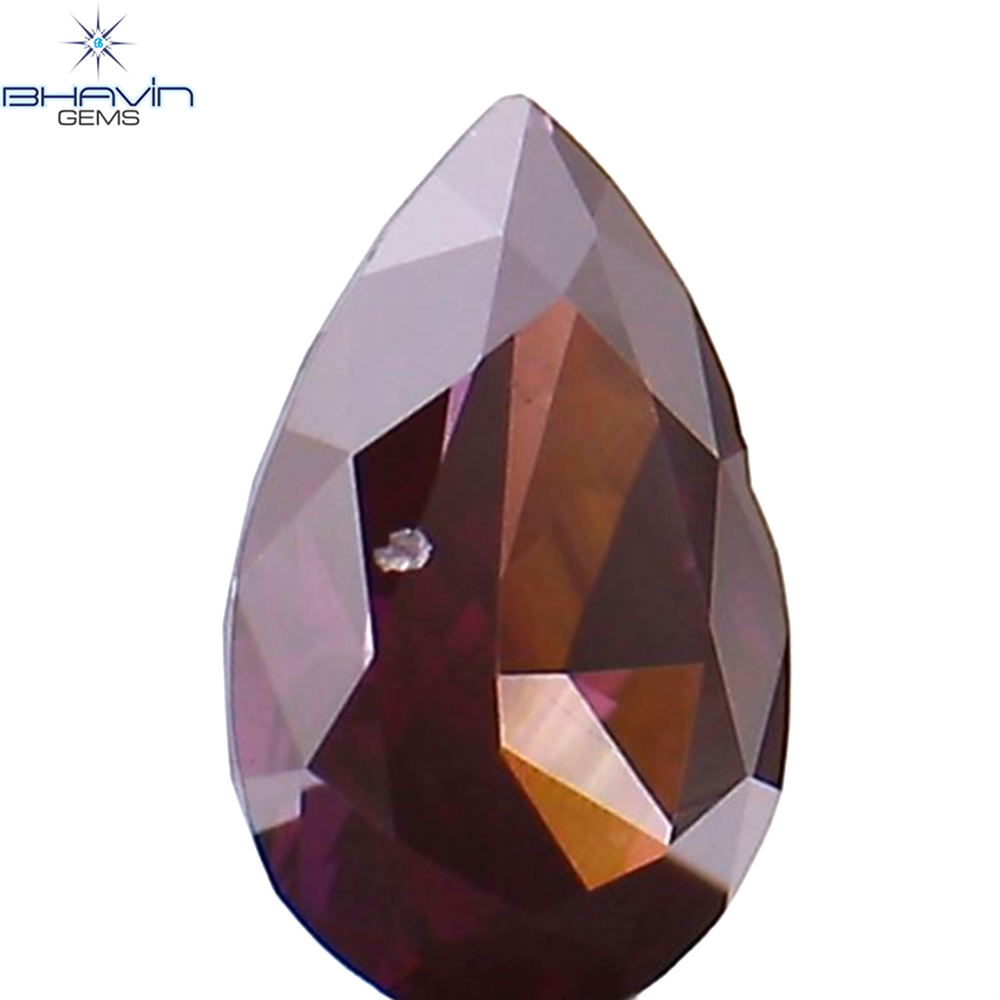 0.22 CT Pear Shape Natural Diamond Enhanced Pink Color VS2 Clarity (4.83 MM)