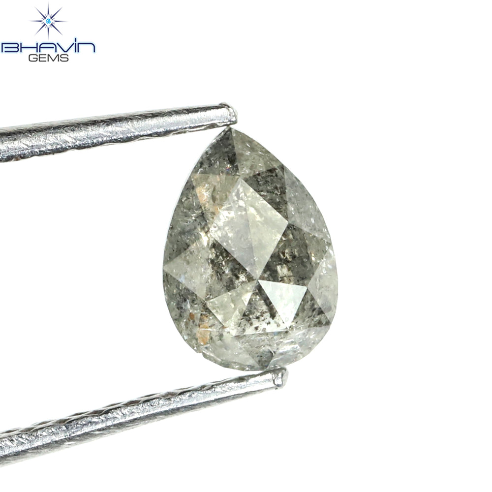 0.49 CT Pear Shape Natural Loose Diamond Salt And Pepper Color I3 Clarity (6.15 MM)