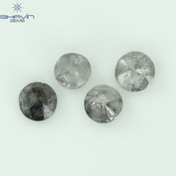 1.05 CT、ノーカット ポルキ シェイプ、天然ダイヤモンド、ブルー カラー、I3 クラリティ (5.42 MM)